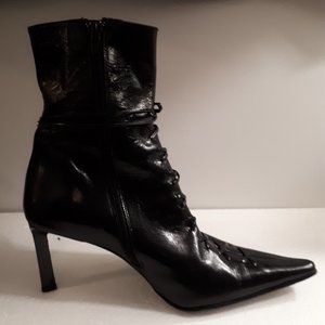 Guess Black Leather Boots with 3.5" Heel